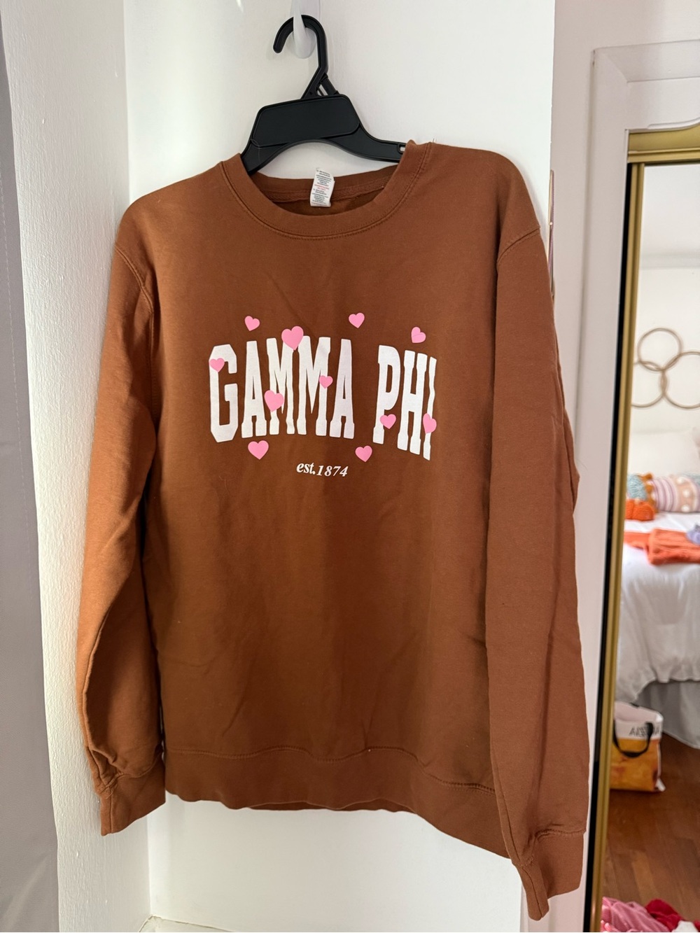 Gamma Phi Est. 1874 Brown Crewneck Sweatshirt